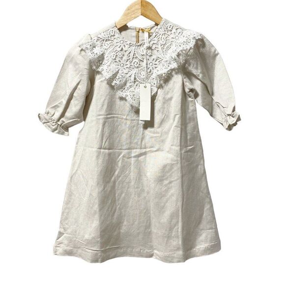 Kidichic Lace Ruffle Dress Beige - Picture 4 of 5